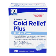 Effervescent Cold Relief Plus Tablets, 20 ct, QC95704