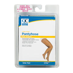 Panty Hose 8-15mmHg Black Medium, 1 pr, QC96629