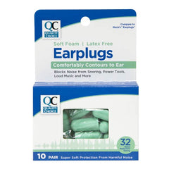 Earplugs Soft Foam & Latex-Free, 10 pr, QC95619