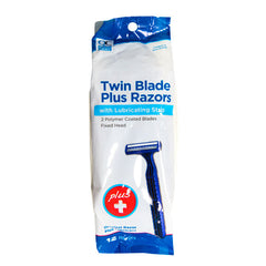 Twin Blade Men's Plus Disposable Razors, 12 ct, QC95135