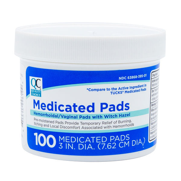 Medicated Cleansing Pads Jar, 100 ct, QC99619