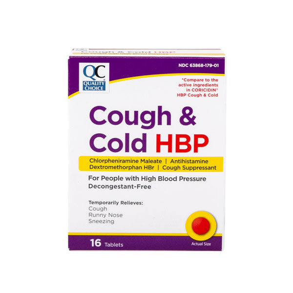 Cough & Cold HBP Tablets, 16 ct, QC99586