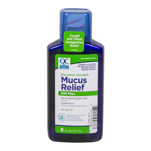 Mucus Relief Max-Strength DM Max Liquid, 6 oz, QC95338