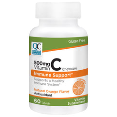 Vitamin C 500 mg Chewable Tablets, Orange Flavor, 60 ct, QC98032