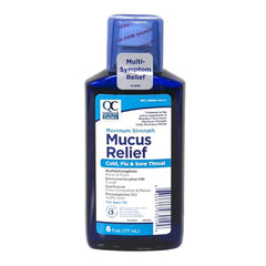 Mucus Relief Max-Strength Cold, Flu & Sore Throat Liquid, 6 oz, QC97019