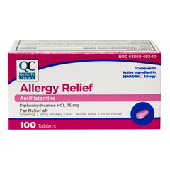 Allergy Relief Tablets, 100 ct, QC94577