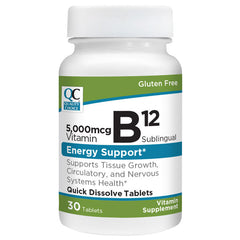 Vitamin B12 5000 mcg Sublingual Tablets, 30 ct, QC96769
