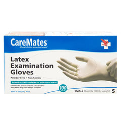 Gloves - CareMates Latex Gloves Small, 100 ct, QC40007