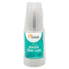 LifeGoods Clear Plastic Cups 18 oz, 24 ct, QC60012