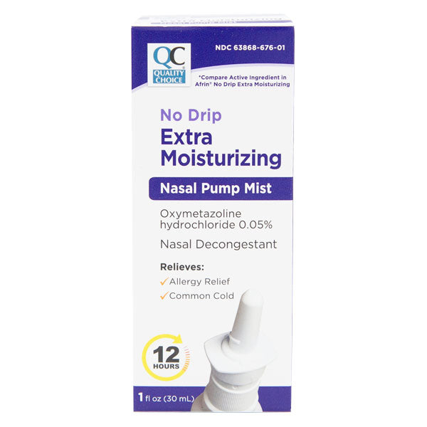 Nasal Mist No Drip 12-Hour Extra Moisturizing Spray, 1 oz, QC98847