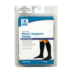 Socks Knee High Men's 20-30mmHg Black Large, 1 pr, QC96700