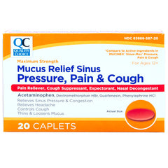 Mucus Relief Pressure & Pain Caplets, 20 ct, QC99408