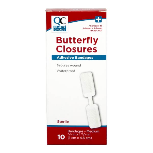 Adhesive Bandages Butterfly Closure, 10 ct, QC96735