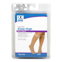 Stocking Knee High 20-30mmHg Beige Medium, 1 pr, QC96659