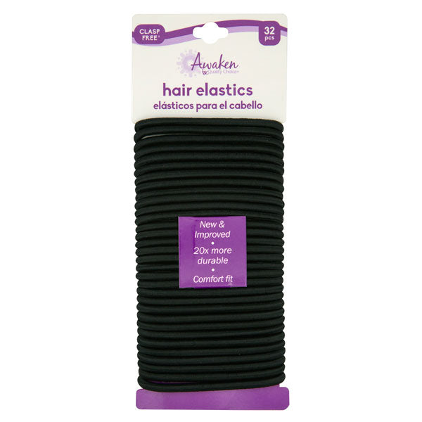 Hair Elastics Black, 32 ct QC90025