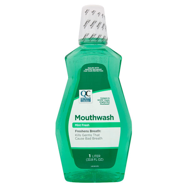 Mouthwash, Mint Green Flavor, 33.8 oz, QC99440