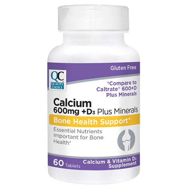 Calcium 600 mg plus D3 & Minerals Tablets, 60 ct, QC99541