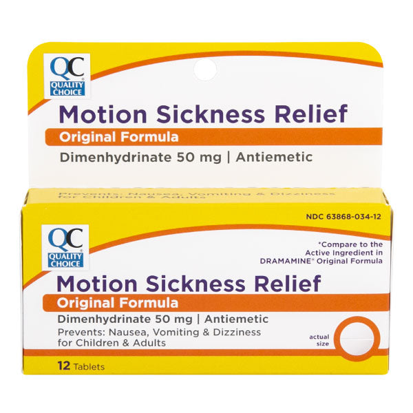 Motion Sickness Relief Tablets, 12 ct, QC99713