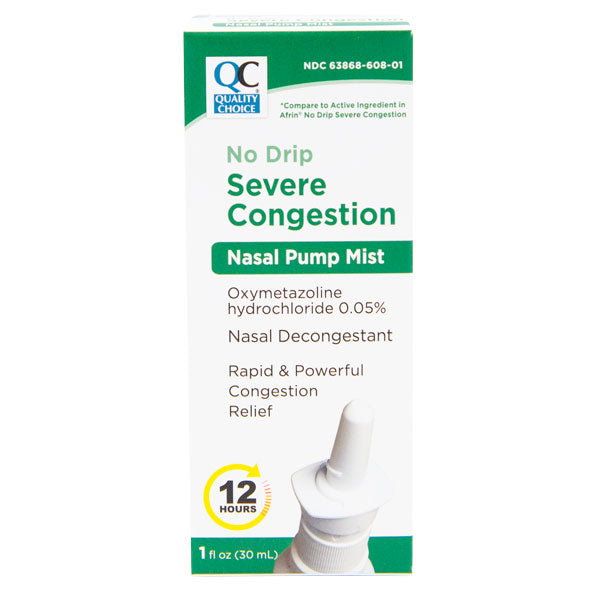 Nasal Mist No-Drip 12-Hour Severe Congestion Spray, 1 oz, QC98846