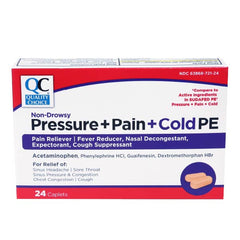 Pressure Pain & Cold PE Caplets, 24 ct, QC98740