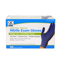 Gloves - Nitrile Exam Gloves Latex Free OSFM, 50 ct, QC98724