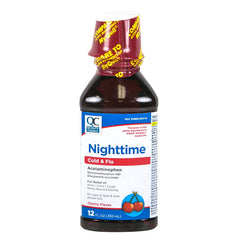 Nighttime Cold & Flu Liquid, Cherry Flavor, 12 oz, QC90009