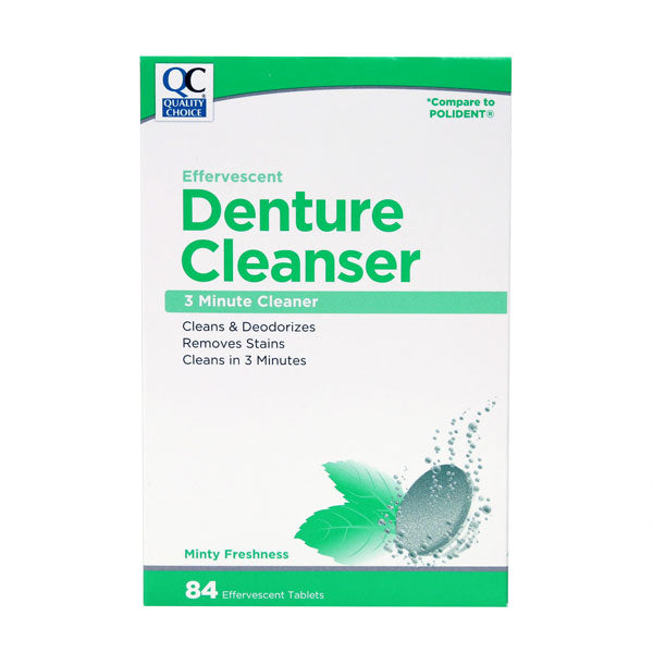 Denture Cleanser Tablets Minty Green, 84 ct, QC98263