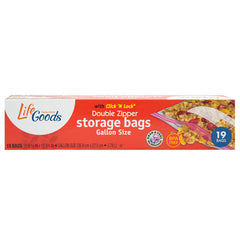 LifeGoods Reclosable Gallon Storage Bags, 19 ct, QC60039