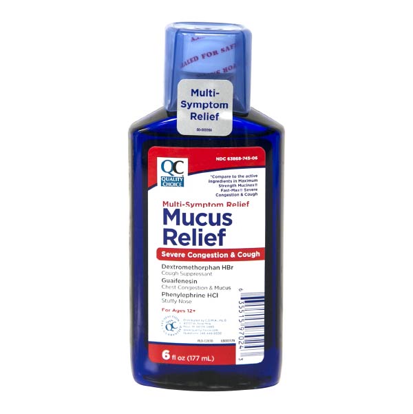 Mucus Relief Max-Strength Severe Congestion & Cough Liquid, 6 oz, QC97024