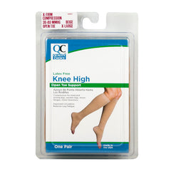 Stocking Knee High Open Toe 30-40mmhg Beige Extra Large, 1 pr, QC96657