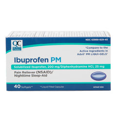 Ibuprofen PM 200 mg Softgels, 40 ct, QC99859