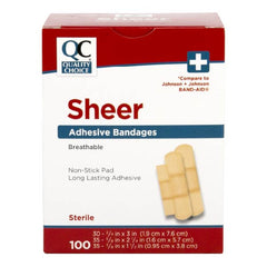 Adhesive Bandages Sheer Asst, 100 ct, QC95436