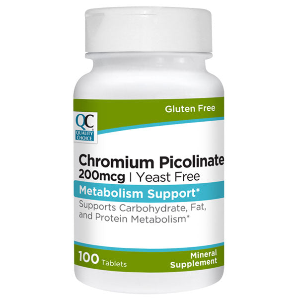 Chromium Picolinate 200 mcg Tablets, 100 ct, QC99553