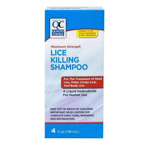 Lice-Killing Max-Strength Shampoo & Comb, 4 oz, QC95399