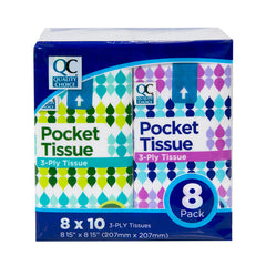 Pocket Facial Tissue Pack, 8 pk, QC99059