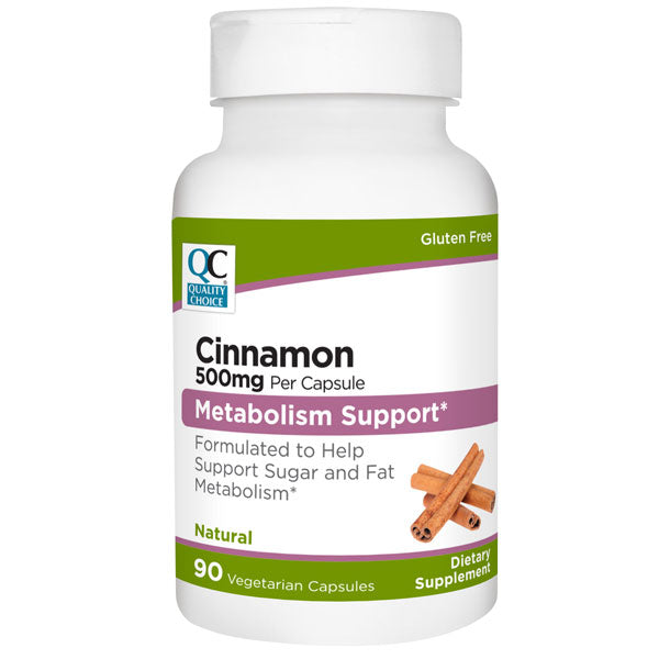 Cinnamon 500 mg Vegetarian Capsules, 90 ct, QC96687