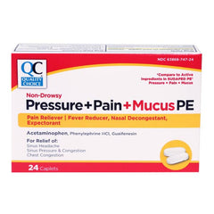 Pressure Pain & Mucus PE Caplets, 24 ct, QC98739