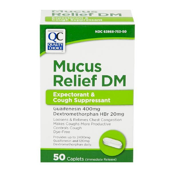 Mucus Relief DM Caplets, 50 ct, QC95572