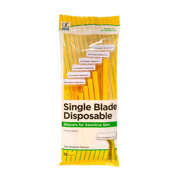 Single Blade Disposable Razors Sensitive Skin, 12 ct, QC95134