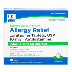Allergy Relief Loratadine 10 mg Tablets, 10 ct, QC99734