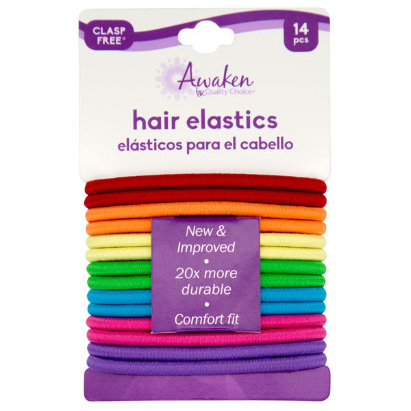 Hair Elastics Multi-Colors, 14 ct QC90017