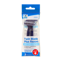 Twin Blade Men's Disposable Razors Travel Size, 2 ct, QC97026