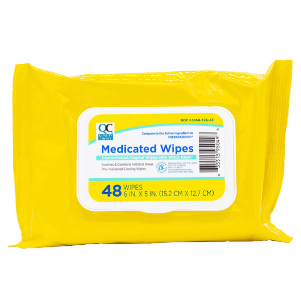 Medicated Hemorrhoidal Wipes, 48 ct, QC95049
