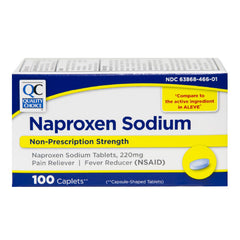 Naproxen Sodium 220 mg Caplets, 100 ct, QC97458
