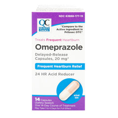 Omeprazole 20 mg Acid Reducer Capsules, 14 ct, QC96597
