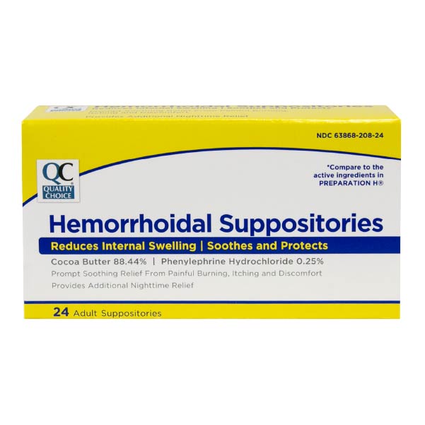 Hemorrhoidal Suppositories, 24 ct, QC94644