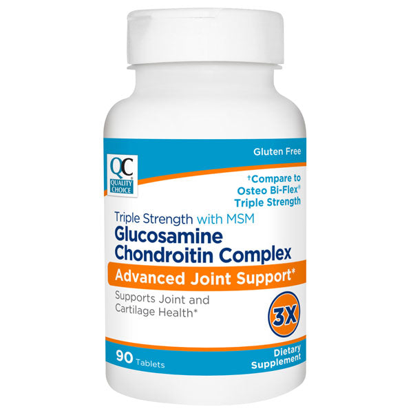 Glucosamine Chondroitin plus MSM Triple Strength Tablets, 90 ct, QC96594