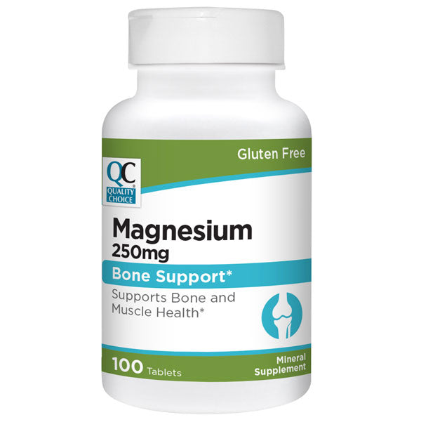 Magnesium 250 mg Tablets, 100 ct, QC95909