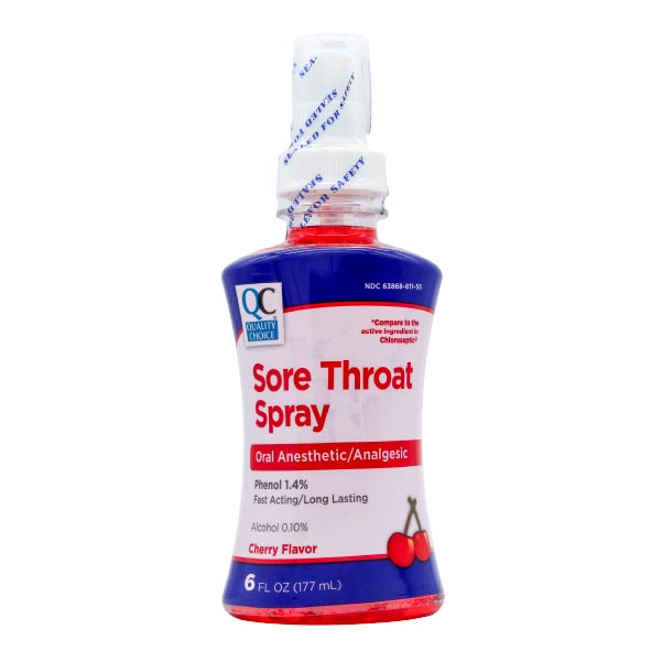 Sore Throat Spray, Cherry Flavor, 6 oz, QC97536