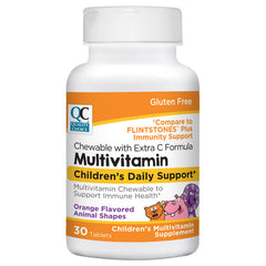 Children's Multivitamin with Extra C Chewables, Orange Flavor, 30 ct, QC99800